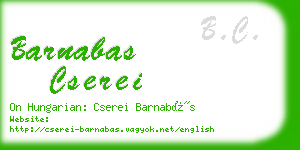 barnabas cserei business card